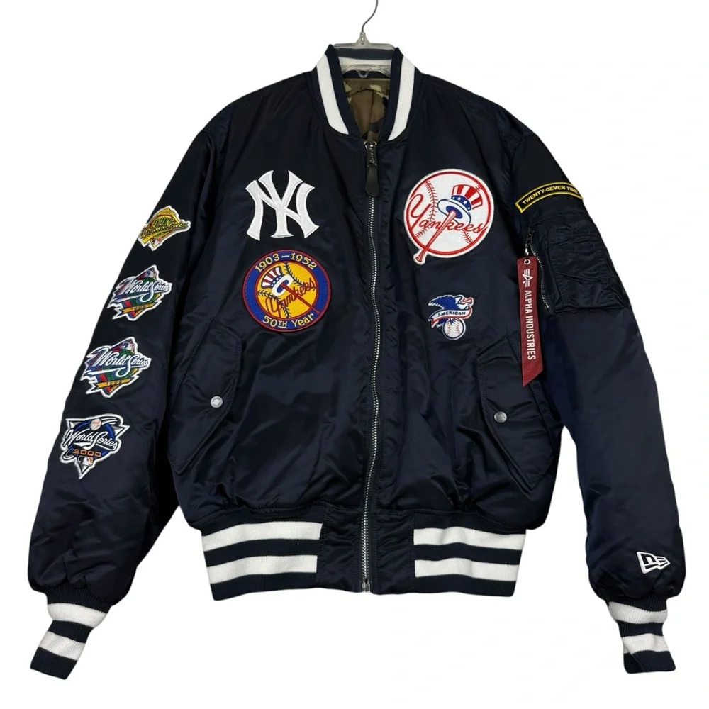 Alpha Industries x New Era x New York Yankees Graphic Patch Bomber Jacket - Picture 1 of 6
